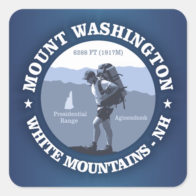 Mount Washington Square Sticker (Front)