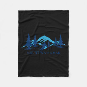 Mount waterman california ski resort skiing skier fleece blanket
