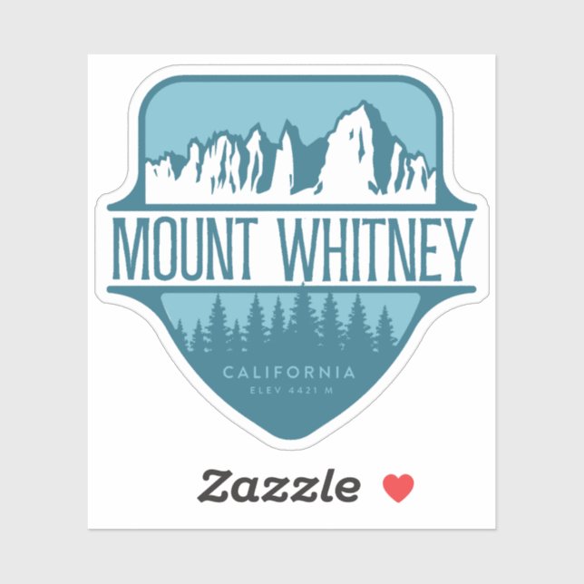 Mount Whitney California Mountain crest design (Sheet)