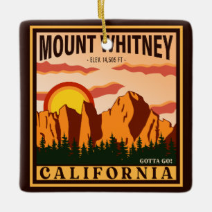 Mount Whitney California Sierra Nevada Vintage Ceramic Ornament