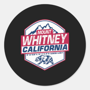 Mount Whitney Hiking Climbing Sierra Nevada Califo Classic Round Sticker