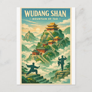 Mount Wudang China, in a classic retro Postcard