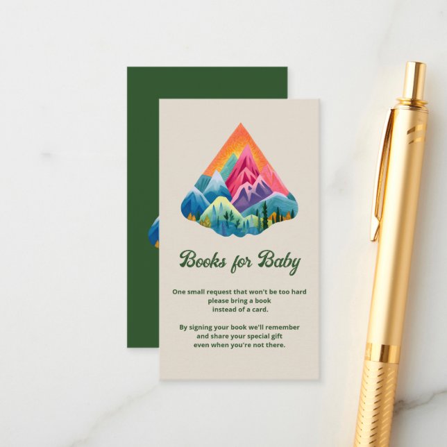 Mountain Adventure Awaits  Books for Baby Insert  (Front/Back In Situ)