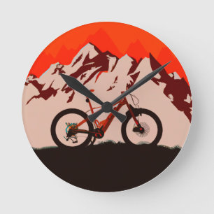 Mountain Adventure Bike Round Clock