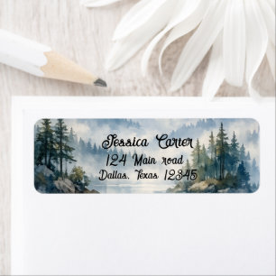 Mountain Adventure Boho Lake Bridal shower Return Address Label