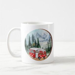 Mountain Adventure Camper Illustration Coffee Mug