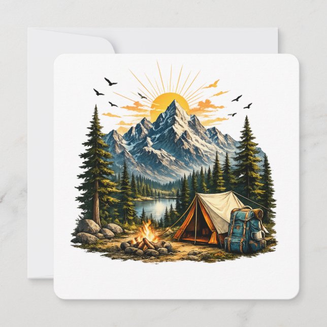 Mountain Adventure Camping Nature Invitation (Front)