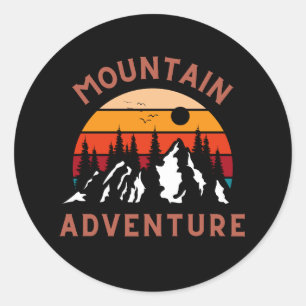 Mountain Adventure Classic Round Sticker