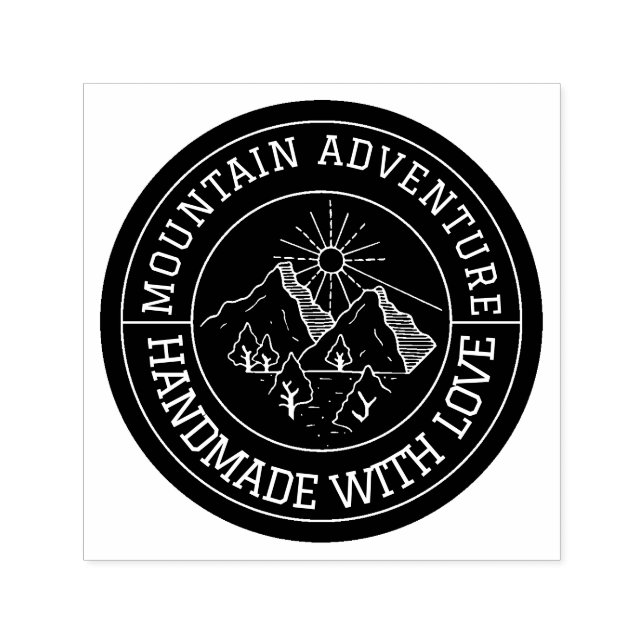 Mountain Adventure | Handmade with Love Custom Self-inking Stamp (Design)