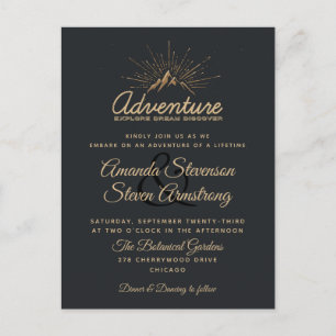 Mountain Adventure Rustic Wedding Invite Postcard