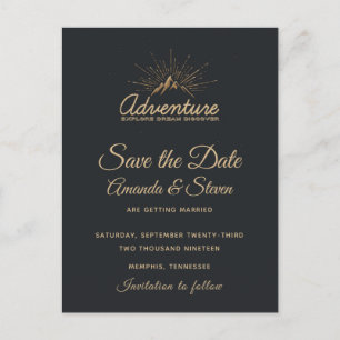 Mountain Adventure Rustic Wedding Save the Date Postcard