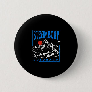 Mountain adventure steamboat springs colorado 6 cm round badge