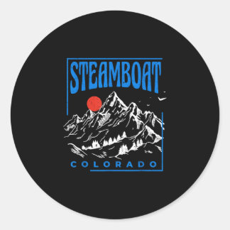 Mountain adventure steamboat springs colorado classic round sticker