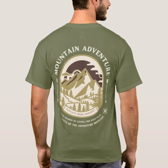 Mountain Adventure T-Shirt – Retro Outdoor Hiking  (Back)