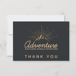 Mountain Adventure Typography Thank You Card