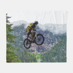 Mountain Air - BMX Rider  Fleece Blanket