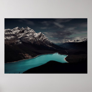 MOUNTAIN ALPS SURROUNDING BODY OF WATER POSTER
