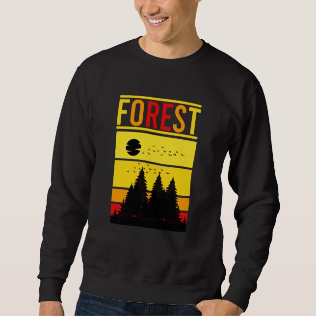 Mountain and Forest Scene Silhouette  48 Sweatshirt (Front)