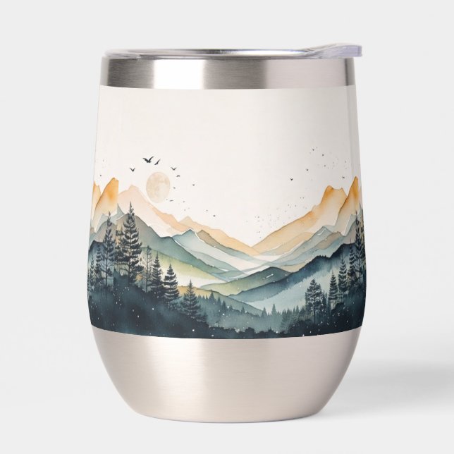 Mountain and Forest Watercolor (Left)