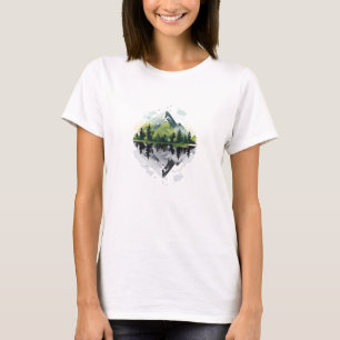 Mountain and Forest With Reflection T-Shirt