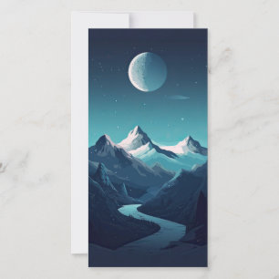  Mountain and moon design  Thank You Card