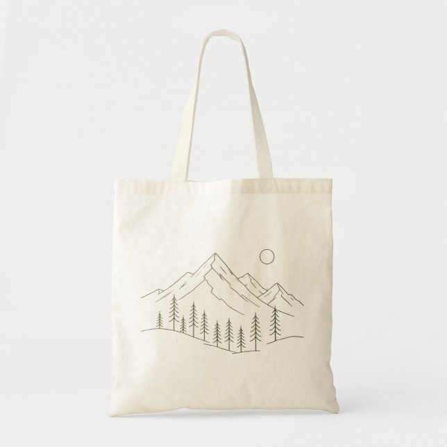 Mountain and Trees Tote Bag (Front)