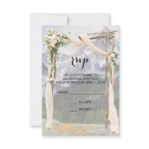 Mountain Arbor Park Outside Wedding RSVP Card