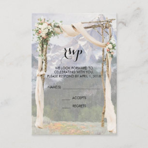 Mountain Arbor Park Outside Wedding RSVP Card