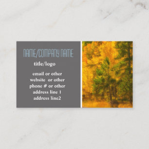mountain aspen trees autumn yellow landscape business card