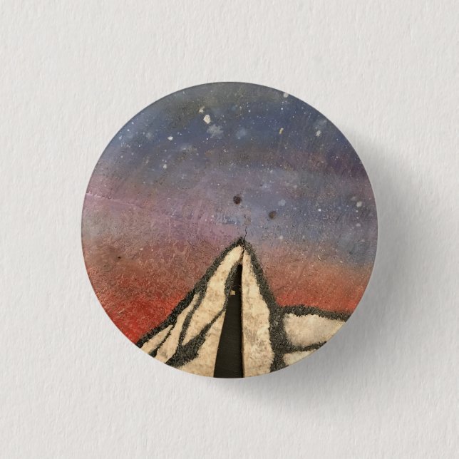 Mountain at night 3 cm round badge (Front)