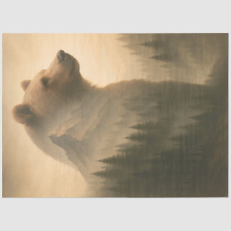 Mountain Bear in the Misty Mountain Decoupage Tissue Paper