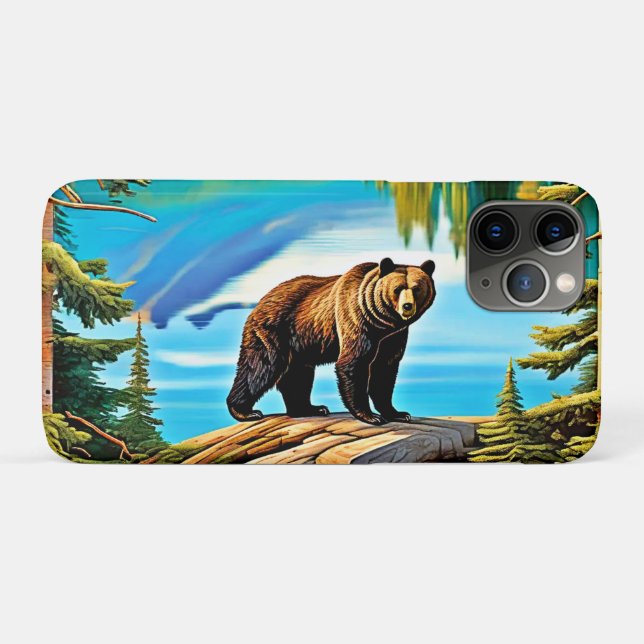 Mountain Bear: Lake Reflection Art Case-Mate iPhone Case (Back (Horizontal))