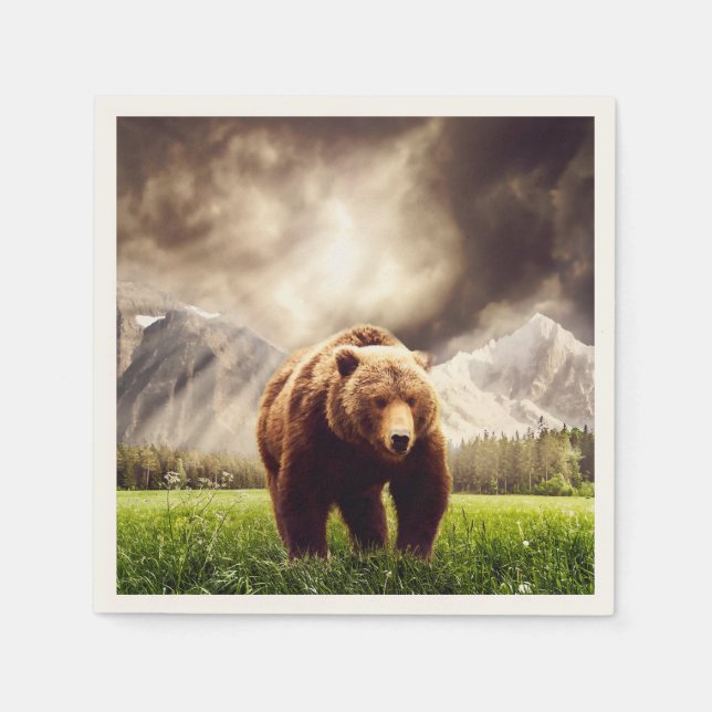 Mountain Bear Napkin (Front)