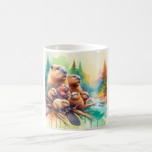 Mountain Beavers 010624AREF122 - Watercolor Coffee Mug