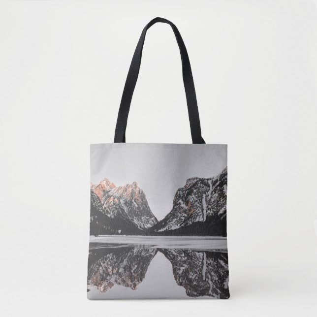 MOUNTAIN BESIDE LAKE TOTE BAG (Front)