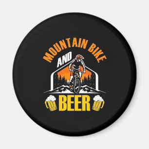 Mountain Bike And Beer Magnet