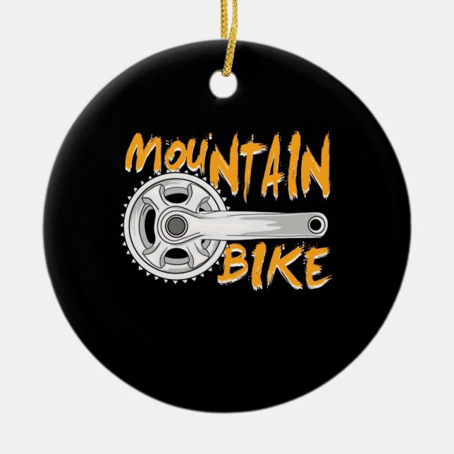 Mountain Bike Art Ceramic Ornament (Front)