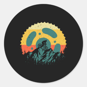 Mountain Bike Art For Men Women Cycling Trail Bike Classic Round Sticker