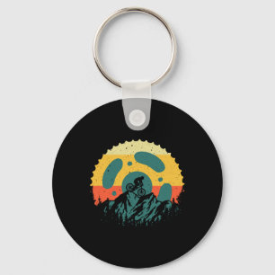 Mountain Bike Art For Men Women Cycling Trail Bike Key Ring
