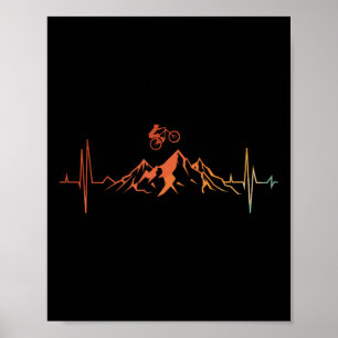 Mountain Bike Art For Men Women Downhill Mountain Poster