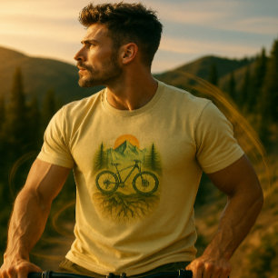 Mountain Bike Art for Nature Lovers & Trail Riders T-Shirt