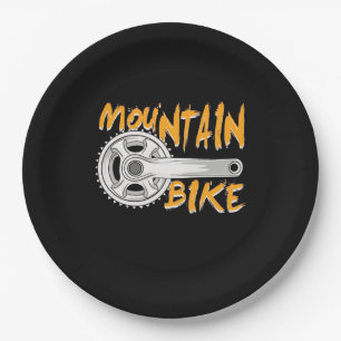 Mountain Bike Art Paper Plate