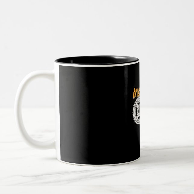 Mountain Bike Art Two-Tone Coffee Mug (Left)