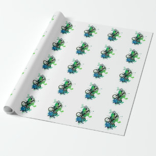 Mountain bike art wrapping paper