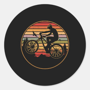 Mountain Bike Bicycle Biking Bicyclist Bike Riding Classic Round Sticker
