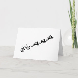Mountain Bike Bicycle Reindeer Christmas Cycle Card