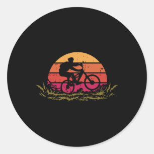 Mountain Bike Bicycle Retro Mtb Biking Cycling Bik Classic Round Sticker