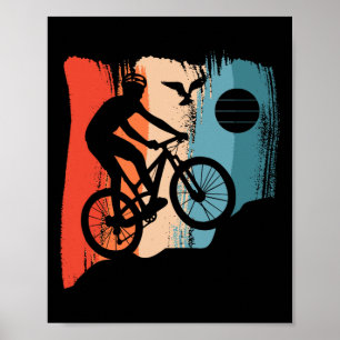 Mountain Bike Bicycle Retro Mtb Biking Cycling Bik Poster