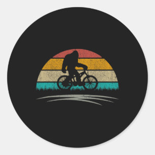 Mountain Bike Bigfoot Mtb Biking Cycling Gifts Ret Classic Round Sticker