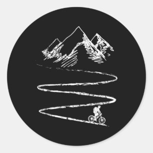 Mountain Bike Biking Bicycle Downhill Cyclist Gift Classic Round Sticker